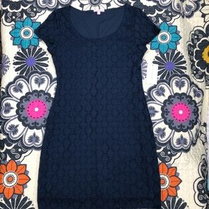 Stretch minidress with overlay
